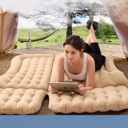 Airbed Household Outdoor Single Double Air Bed Thickened Folding Inflatable Convenient Mattress Sleep Rest for Car SUV Travel