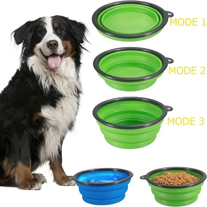 Foldable Silicone Dog Travel Bowl 1500ml Leakproof Pet Feeder for Food Water Portable Outdoor Camping Puppy Accessories Collapsi