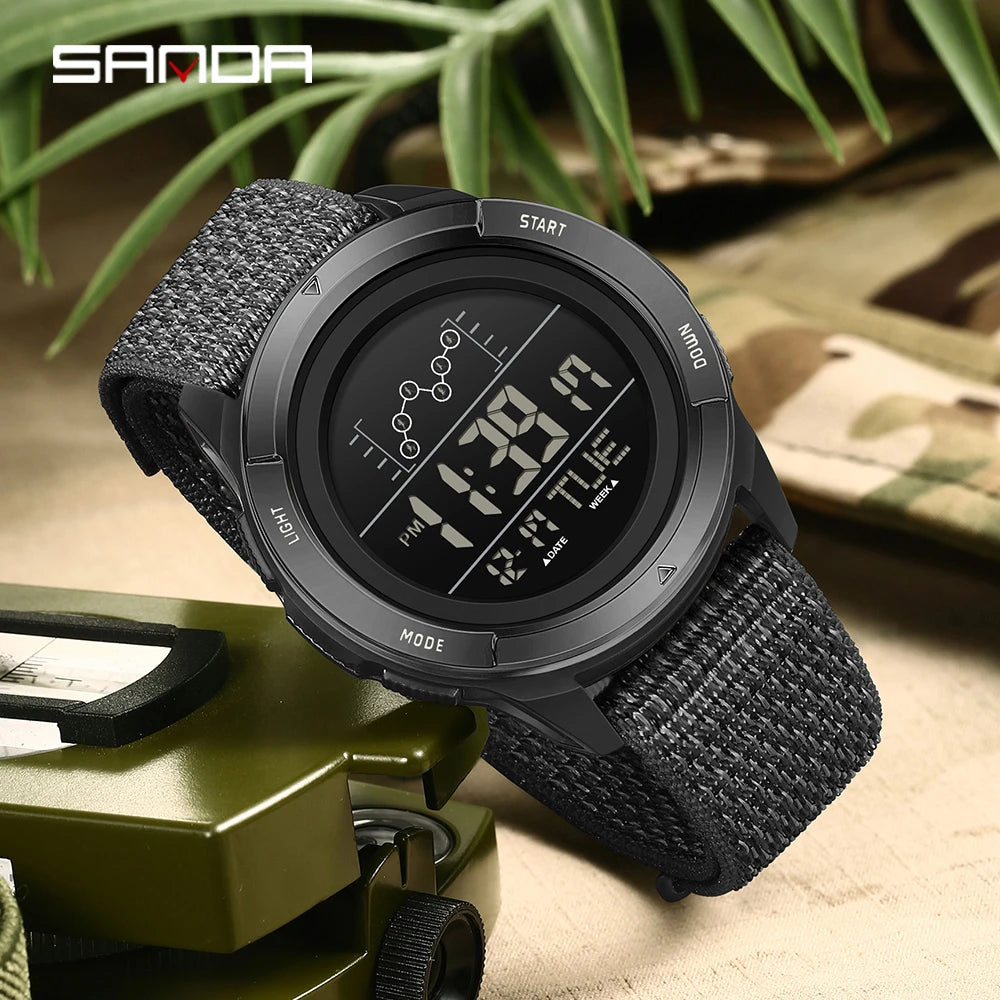 SANDA 2198 Single Monitor Male Student Electronic Watch Multifunctional Waterproof sports Student Electronic Watch 2025