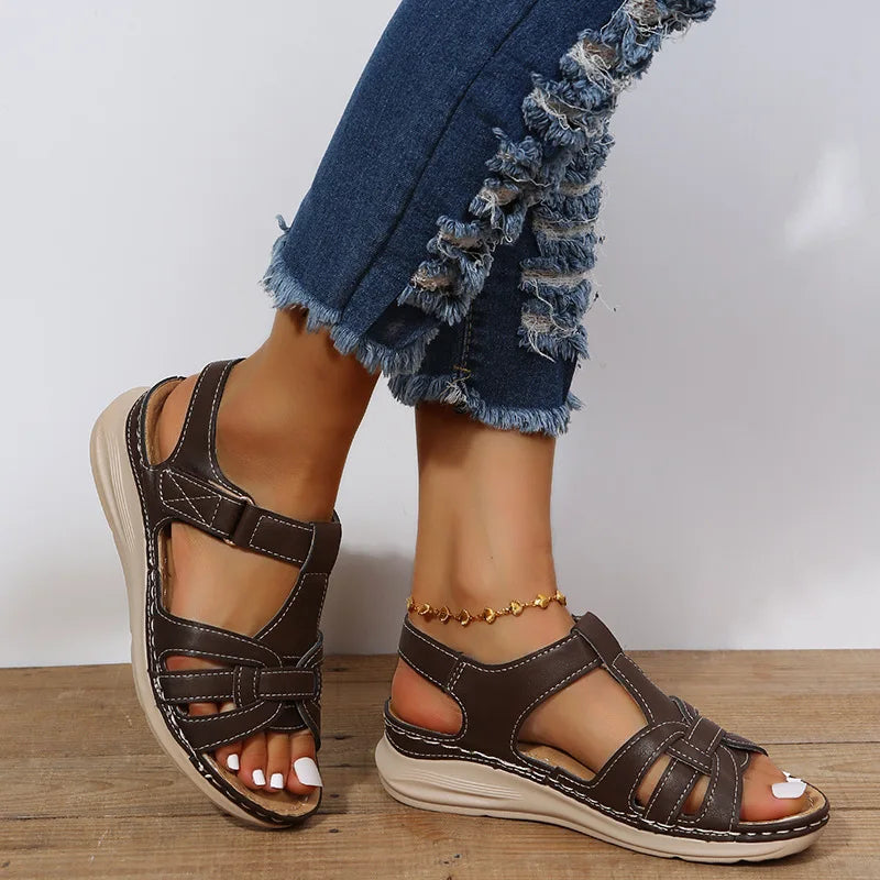 Women's Simple Wedge Sandals, Casual Ankle Strap Platform Sandals, Women's Comfortable Sandals
