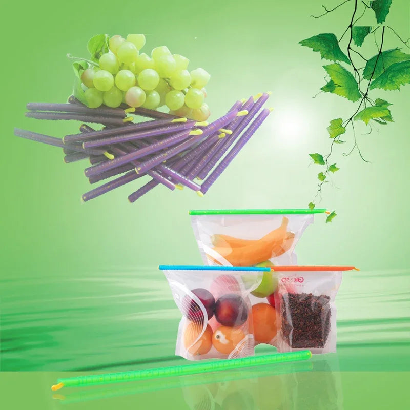 Reusable Bag Clip, Food Storage Sealer - for Snacks, Chips & Kitchen Organizer, Plastic Sealing Stick, Keep Fresh