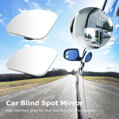 2pcs Car Mirror HD Convex Mirror Blind Spot Wide-angle 360 Degree Adjustable Clear Rearview Auxiliary Safety Driving Mirrors