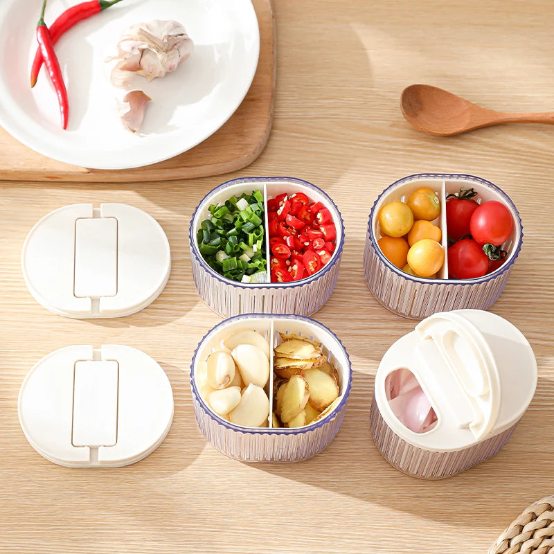 Refrigerator Storage Box Food Vegetable Fruit Storage Box Fridge Organizer Drain Basket Onion Ginger Clear With Lid Crisper