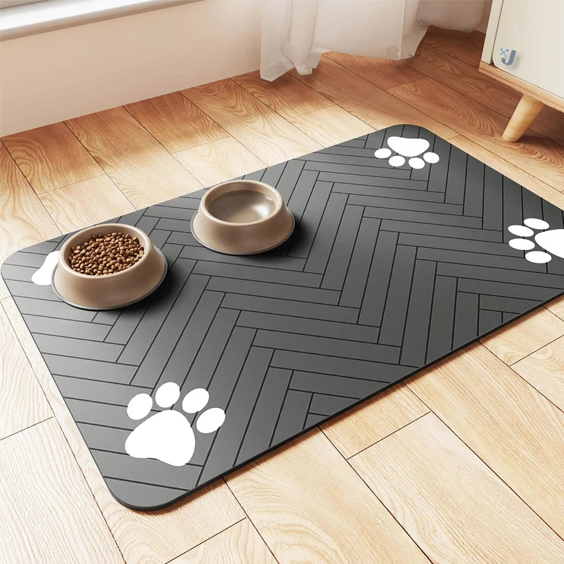 Pet Feeding Dropshipping Pet Placemat for Food and Water Bowl, with Waterproof Rubber Backing, Quick Dry Water Mat for Dog Cat