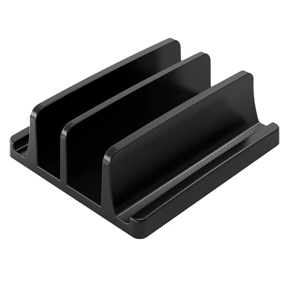 Vertical Laptop Stand, 3 Slots  Desk Laptop Holder & Laptop Docking Station Stand for MacBook, Tablet, Phone - Universal