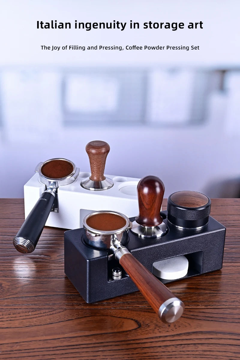 Barista Tool  Espresso Tamper Holder Black White ABS Station Coffee Knock Box Multifunction Coffee Tamper Portafilter