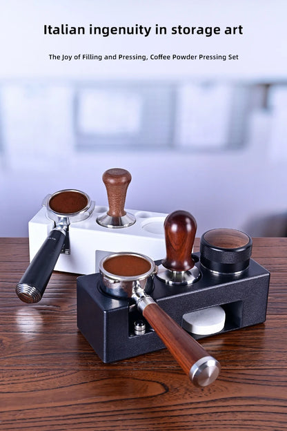Barista Tool  Espresso Tamper Holder Black White ABS Station Coffee Knock Box Multifunction Coffee Tamper Portafilter