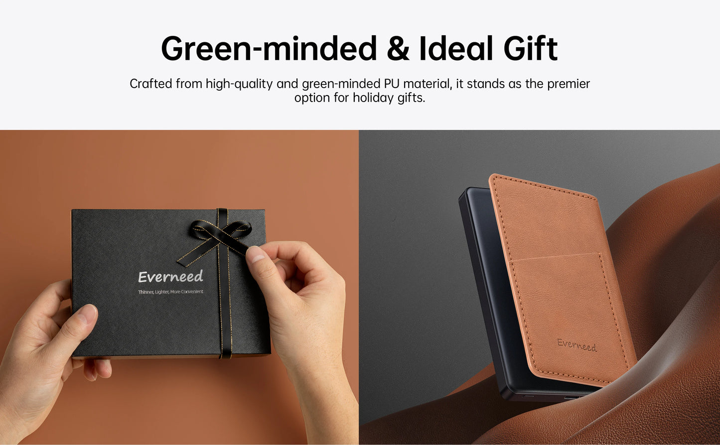 【PD 20W】Portable Power Bank with Wallet Case, 5000mAh Built-in Cable Fast Charging for Phone, USB-C, Slim portable charger