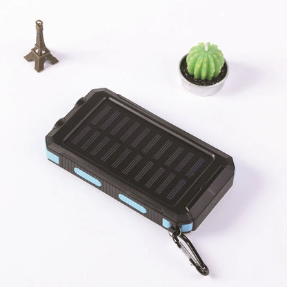 20000mah Waterproof Solar Powerbank Portable Large Capacity Charger Solar Fast Charging Waterproof With Compass For Ios Android