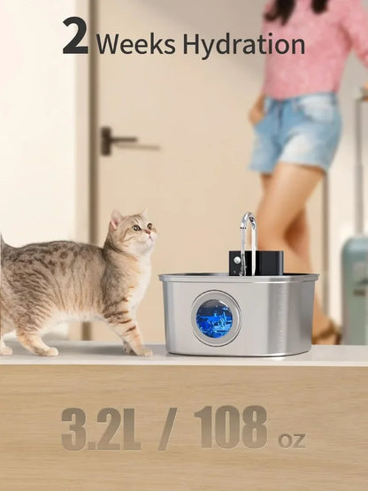 3.2L Wireless Cat Water Fountain 4000mAh Battery Auto Sensor Drinking Fountain For Cats Dog Pet Water Dispenser Accessories