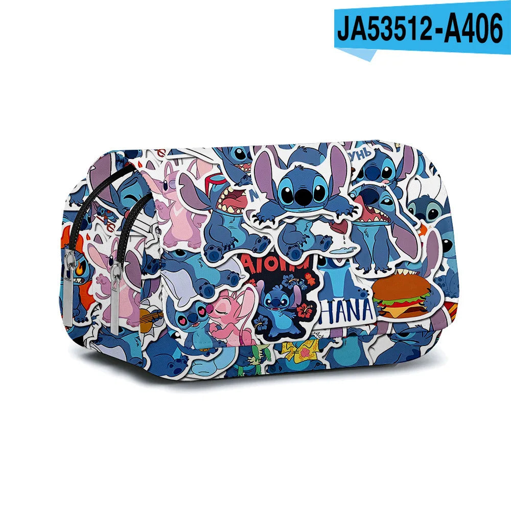 Stitch Primary School Student Anime Backpack Cartoon Large Capacity School Bag Printing Anime Kawaii Cartoon School Bag Mochila