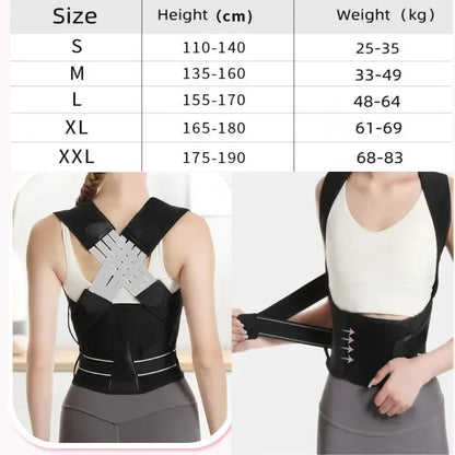 Gym Lumbar Belt Posture Corrector Women Men Adjustable Shoulder Posture Brace Back Straightener Body Shape Support Correction