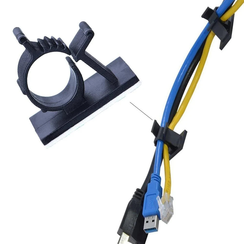 20 Pcs Cable Clips Self Adhesive Power Cord Management Wire Holder Cable Organizer Clamp Wire Clip for Car Desktop Wall Phone