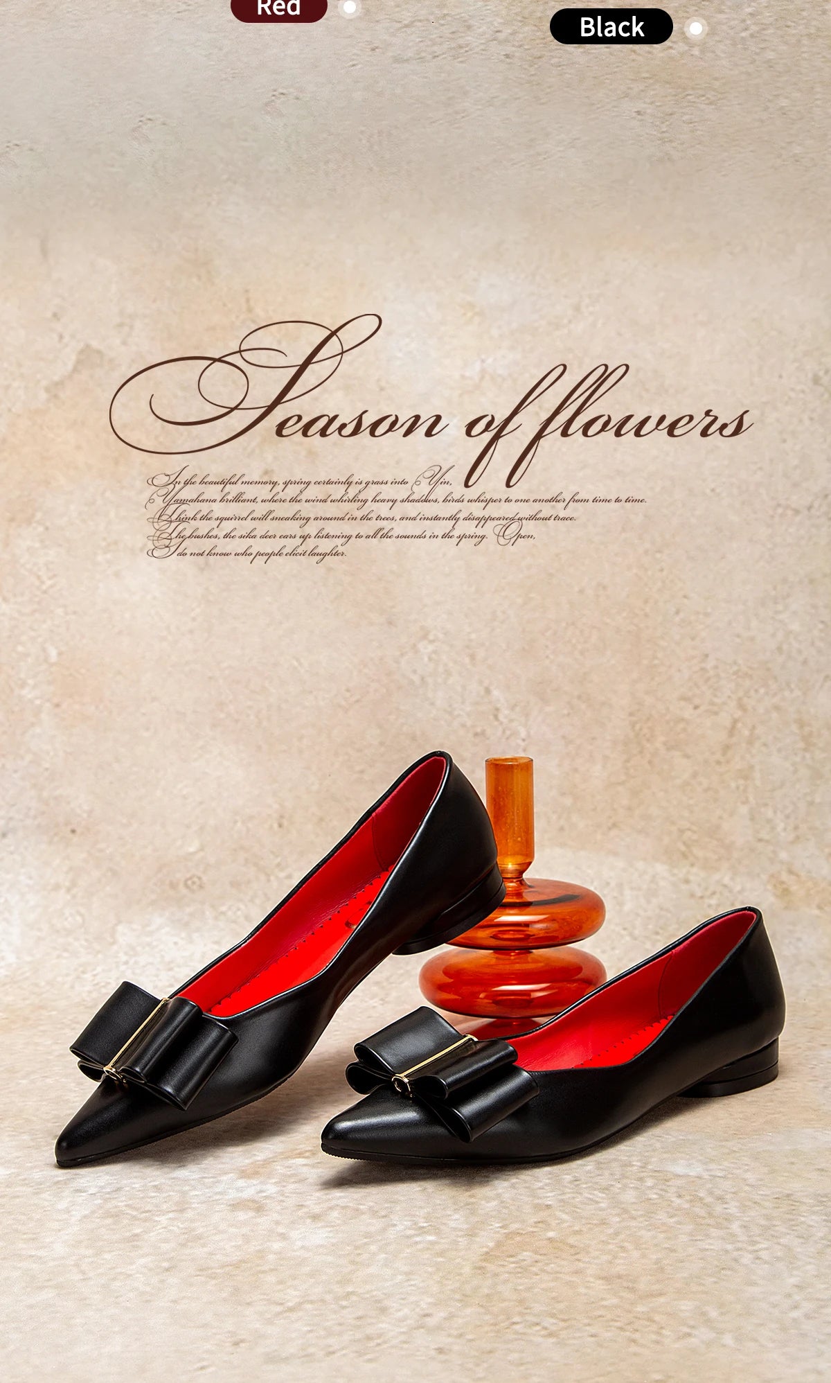 CHCH Women's Flat Shoes New Black Pointed Bow Business Shoes Comfortable Commuting Women's Shoes