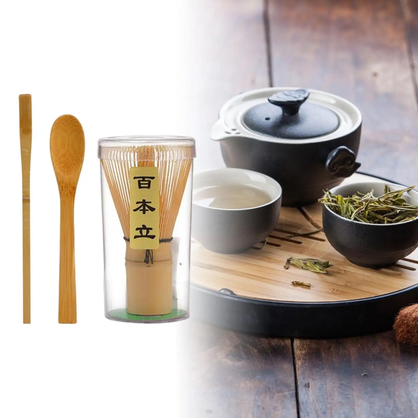 Matcha Whisk Set Multifunction Handmade Starter Kit Utensil for Ceremonial