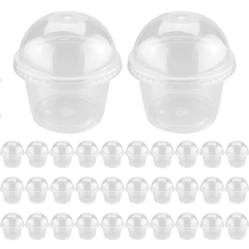 50Pcs Disposable Pudding Cups Plastic Dessert Cups Ice Cream Bowls Cake Containers Yogurt Jars Takeout Boxes Snack Cups Treat