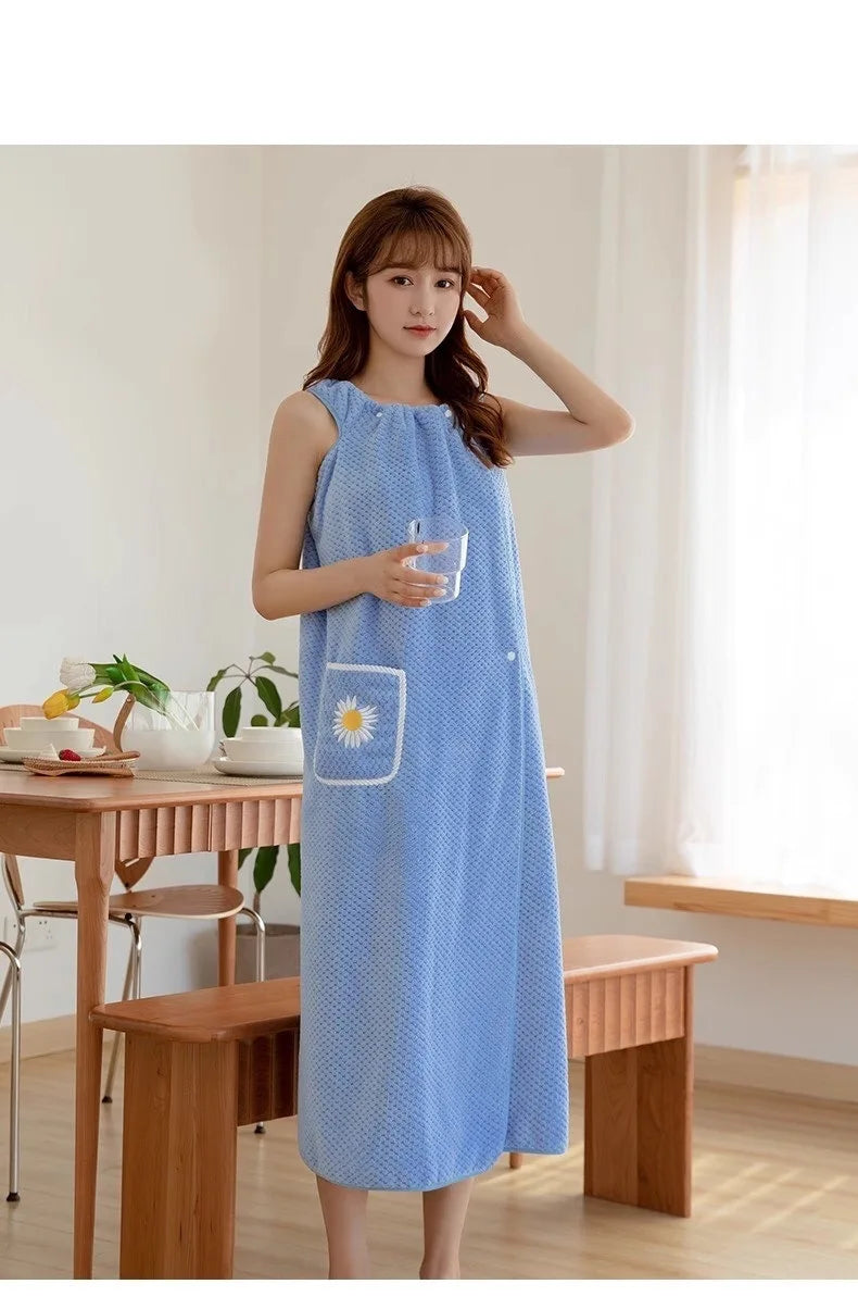 Large Bath towels For Body coral velvet Bath Towels Fashion Lady Wearable Fast Drying Beach Spa Bathrobes Bath Skirt