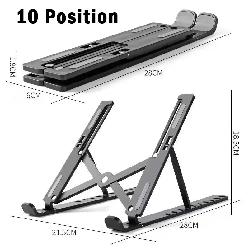 Laptop Stand 10Position Adjustable Portable Notebook Support Base Holder ABS Laptop Holder For Macbook Lenovo Laptop Accessories