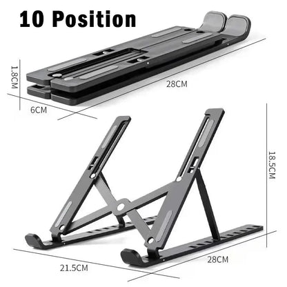 Laptop Stand 10Position Adjustable Portable Notebook Support Base Holder ABS Laptop Holder For Macbook Lenovo Laptop Accessories