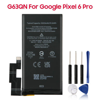 Replacement Battery GMSB3 For Google Pixel 6 4614mAh G63QN For Google Pixel 6 Pro 5003mAh GLU7G For Google Pixel 6A