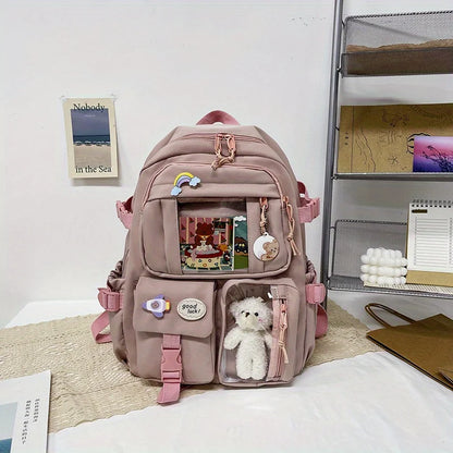 Large Capacity High School Student Backpack Female Korean Schoolbag Junior High School Student Girl Backpack