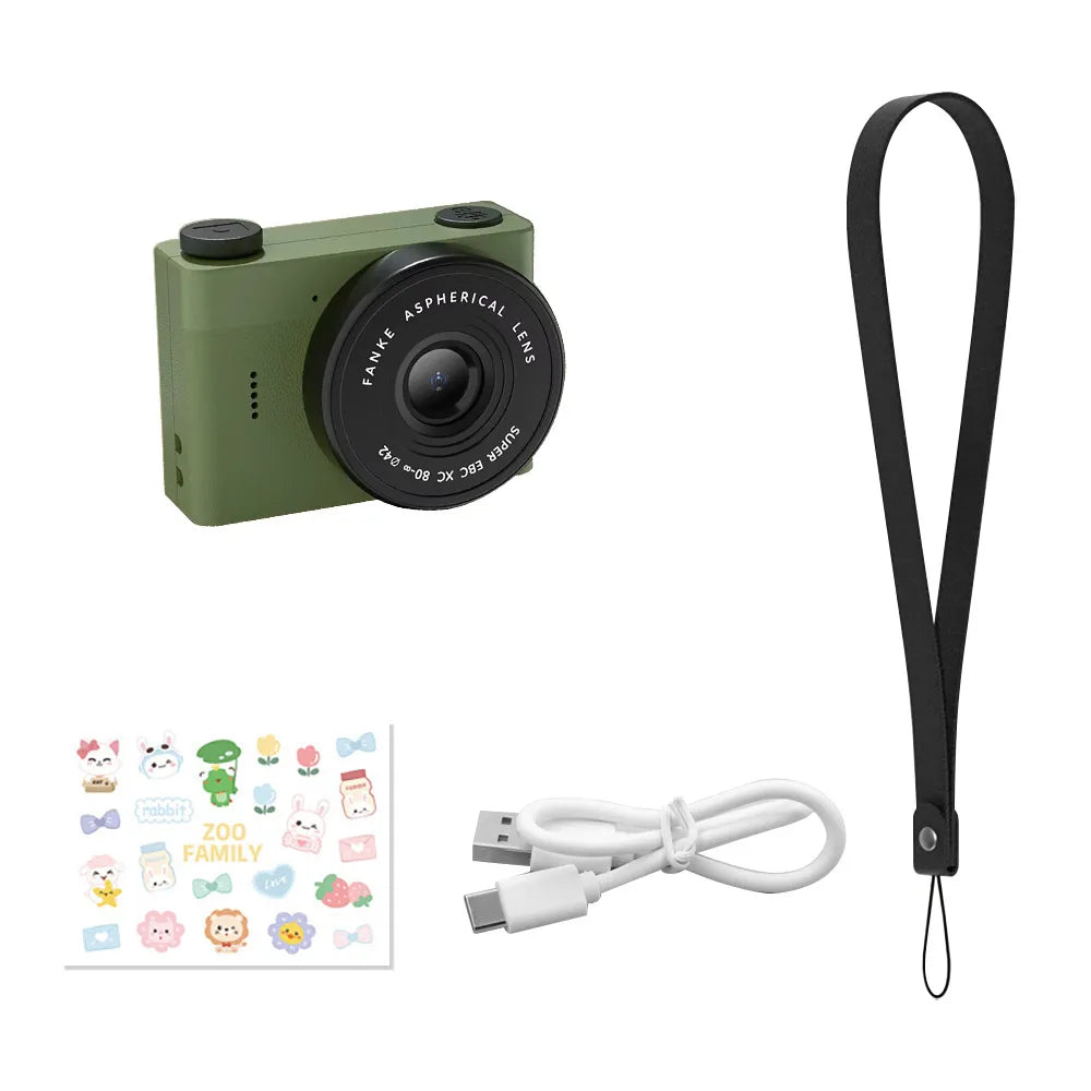 A5 Mini Camera With 1.54in Screen Vintage Camera Front Rear Camera Kids Camera Indoor Home Support TF Card Kids Vlog Camera