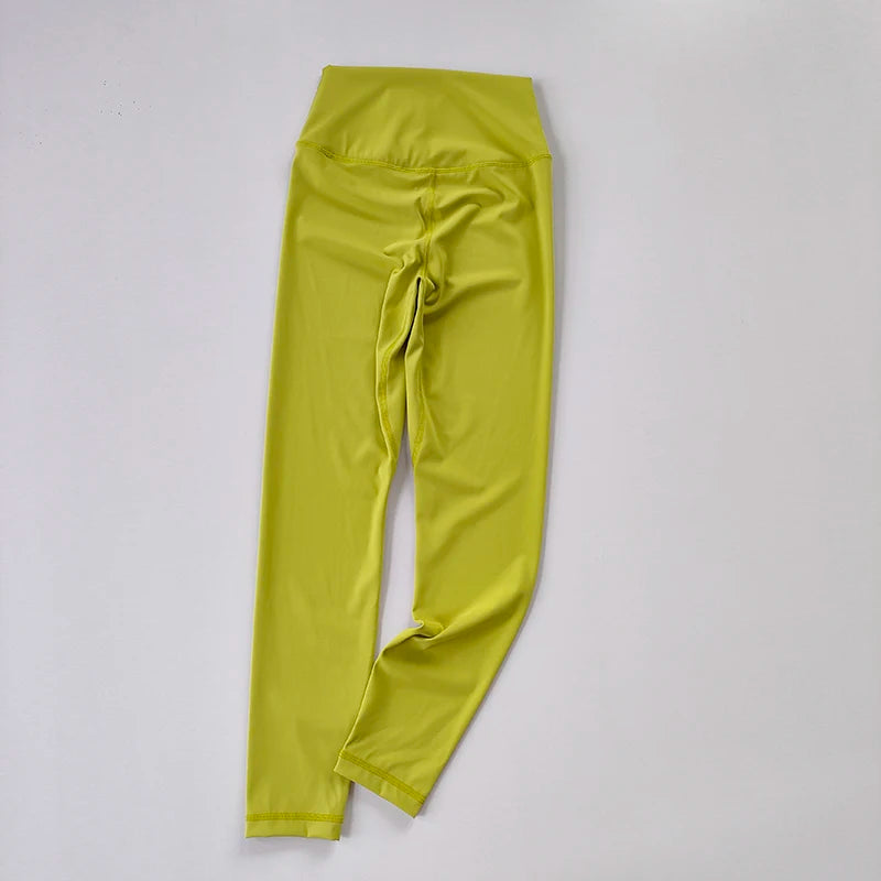 Yoga Pants Without Embarrassment and Nudity Women's High Waisted and Belly Closed Runningtight Fitting Traceless Fitness Legging