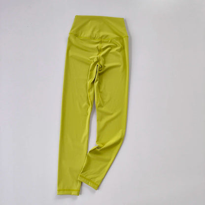 Yoga Pants Without Embarrassment and Nudity Women's High Waisted and Belly Closed Runningtight Fitting Traceless Fitness Legging