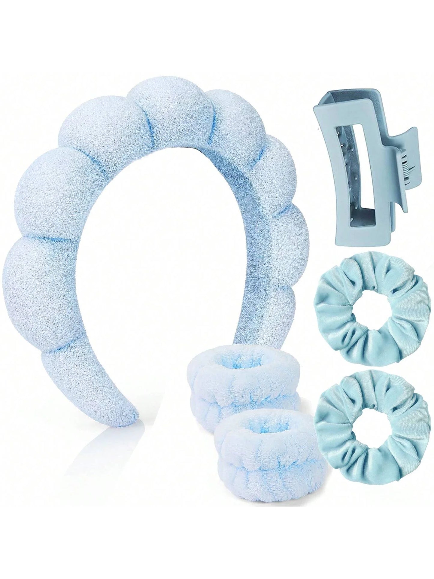 6 Pcs Hair Strapheadband and Wristband Set Skincare,  Spa Headband and Wristband Set, Women's Washing And Skincare Anti Damping