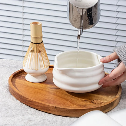 1set Japanese Matcha Set, White Mouth with Matcha Bowl and Matcha Whisk Set Tea Set, Gift for Matcha Lovers