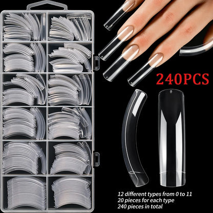 576pcs/Box Colorful Fake Nails Black Red Design Fake Nail Oval Short Square Press On False Nails Mixed Full Cover Nail Tips