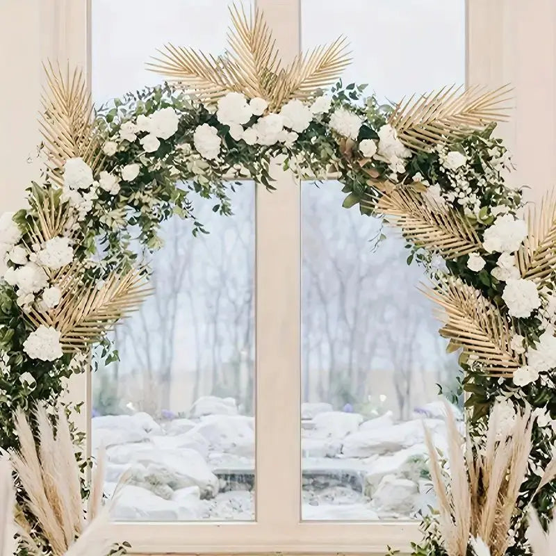 6/12 gold faux palm fronds, outdoor faux palm fronds, fake tropical palm fronds, birthday and wedding party decorations