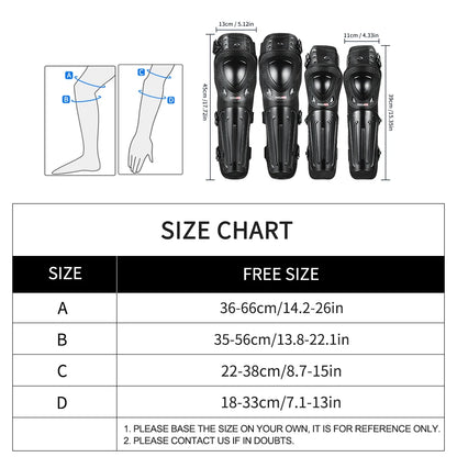 WOSAWE Motorcycle Knee Pads Protective Gear Equipment Motocross Protection Riding Elbow Guard Knee Pad Protector Kit