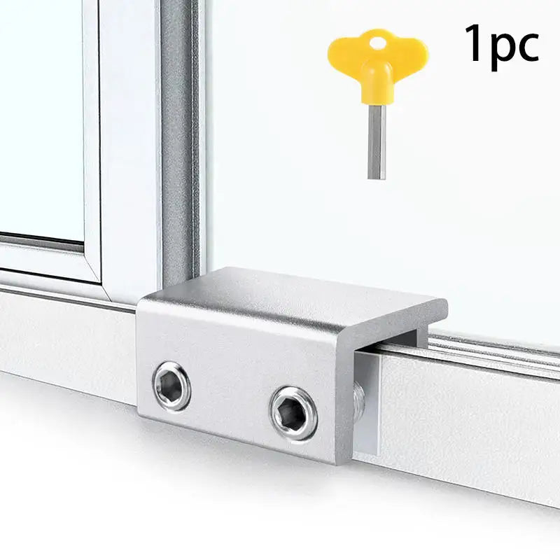 Aluminum Alloy Window Locks Adjustable Childproof Security Clamps Sliding Window Stoppers For Home Safety Anti-Theft Protection