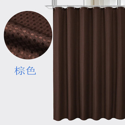 Plain Waffle Waterproof and Mildew-proof Polyester Shower Curtain, Bathroom Curtain, Bathroom Partition Curtain, Shower Curtain