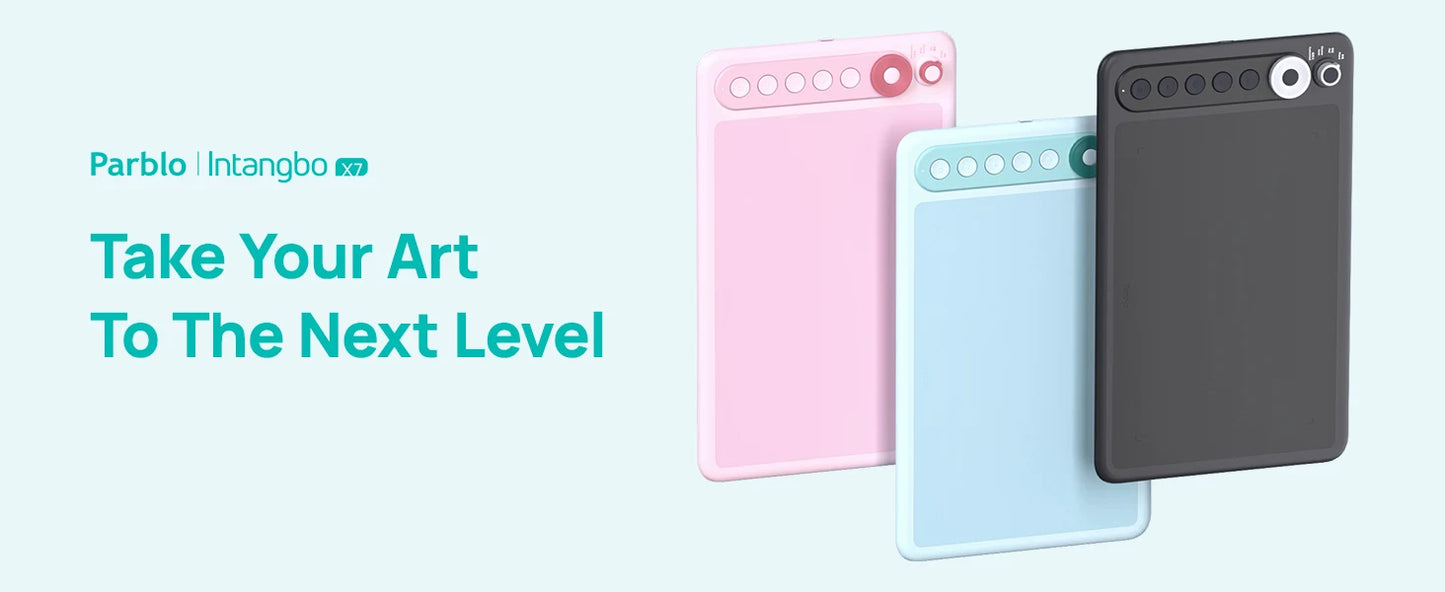 Parblo Intangbo X7 Drawing Tablet 7.2x4.5 inch Graphics Tablets,Digital Drawing Tablet with 6 Customized Keys for Digital Art