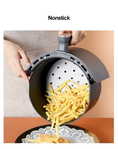 100pcs Air Fryer Liners Non-Stick Air Fryer Mat Disposable Oil Paper Parchment Paper Disposable Liner Home Kitchen Consumables