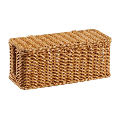 Hand-Woven Charging Station Storage Box Cable Management Basket for USB Cables Data Cables Organizer