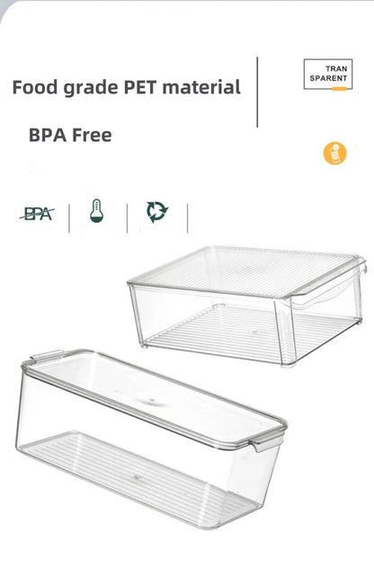 Fridge Organizer Stackable Refrigerator Organizer Bins with Lids Clear Fruit Storage Containers Freezer Pantry kitchen Organizer