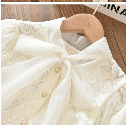 Girls' Shirt 2023 New Medium and Large Children Spring and Autumn Thin Long Sleeve Baby Shirt