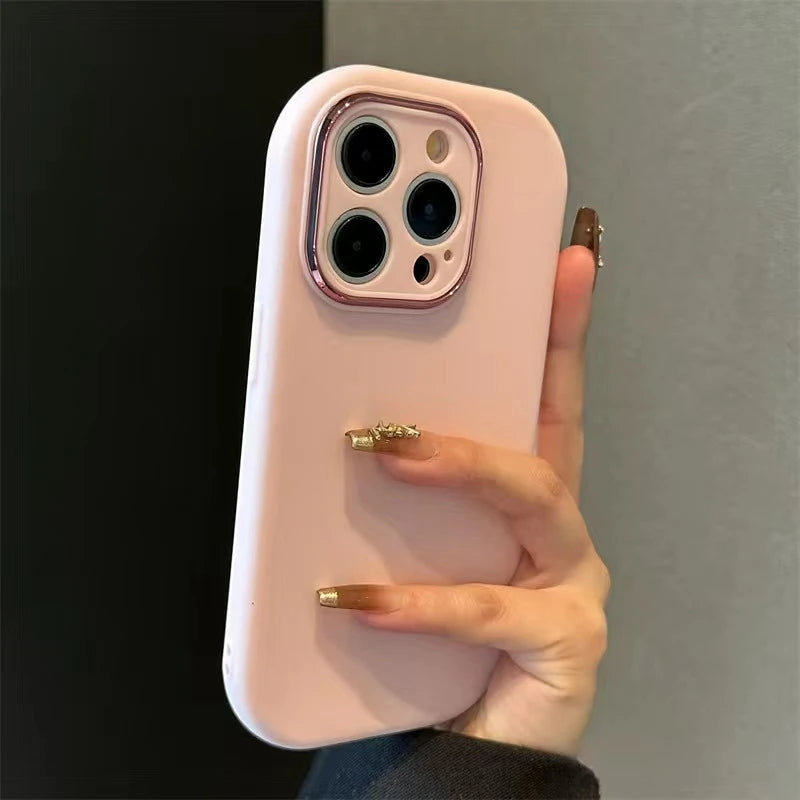 Cute Soft Silicone Candy Color Phone Case For iPhone 11 12 13 14 15 16 Pro Max Plus Shockproof Bumper Back Cases Cover