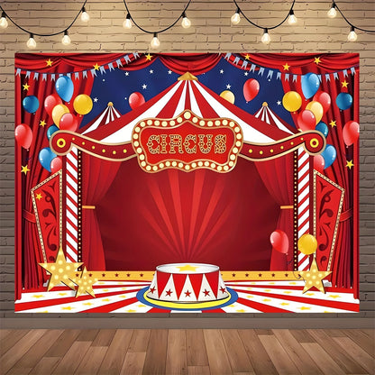 Circus Carnival party background Fabric Carnival theme party decoration background Circus birthday party background