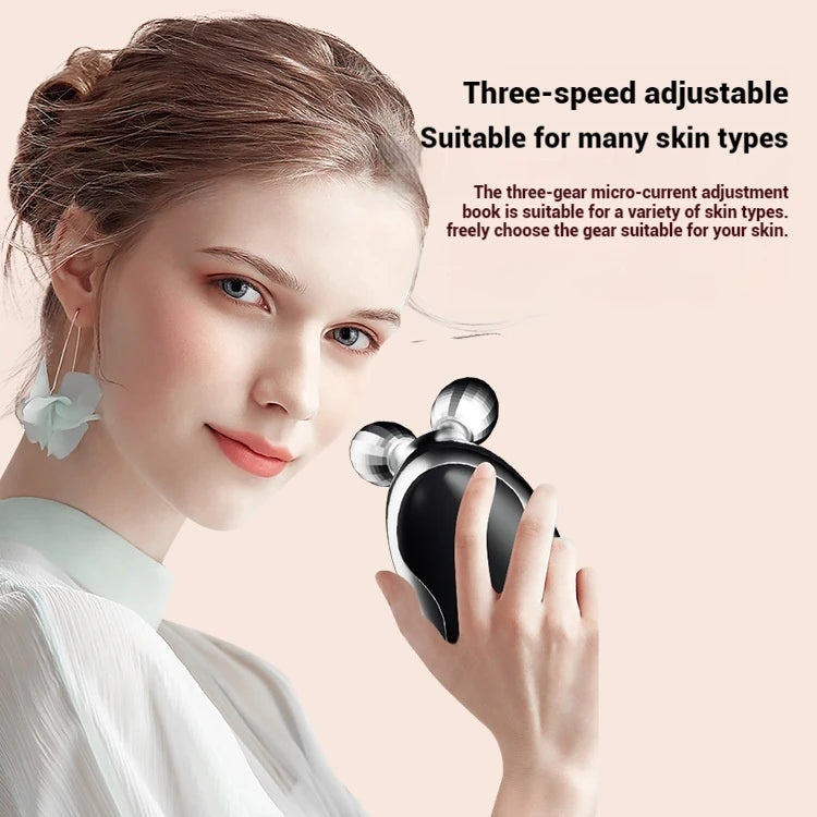 Electric Facial Roller Massager - EMS Microcurrent V-Shape Lifting Device for Face Contouring, Anti-Aging Skin Care & Hydration