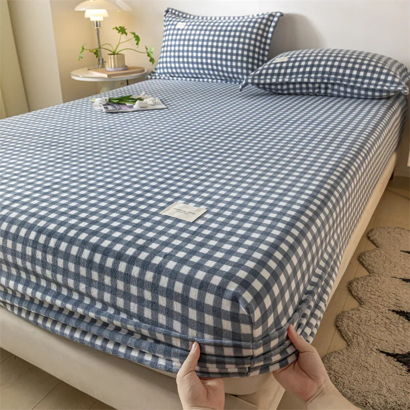 Velvet Thermal Mattress Cover, Plush Fabric Sheets For Winter, Bed Cover, Bed Sheets Set For Single Double King Queen Bed120x200