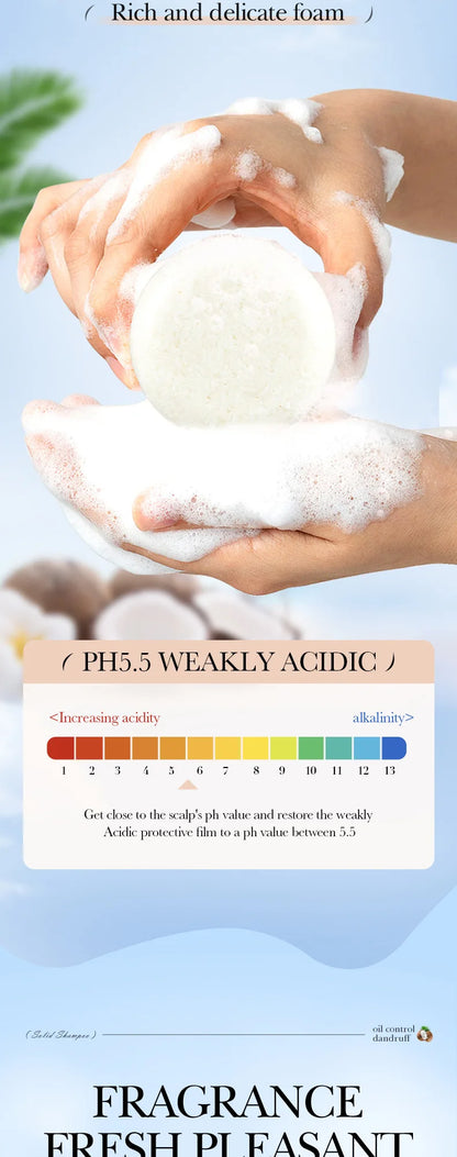 60g Coconut Shampoo Soap Deep Cleansing Hair Soap Lightening Original Strengthening Hair Roots Deep Cleansing Shampoos Hair Care