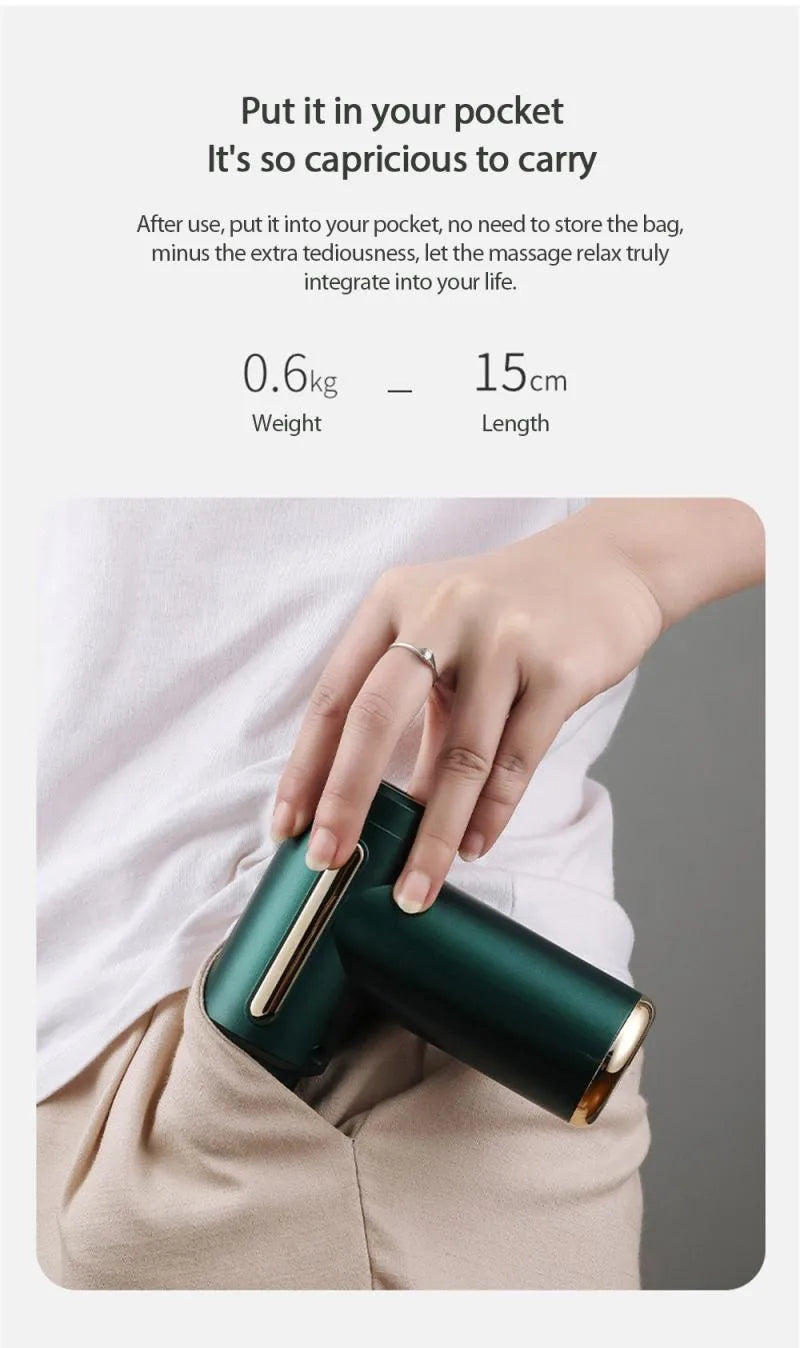 Massage Gun Portable Percussion Pistol Massager For Body Neck Deep Tissue Muscle Relaxation Gout Pain Relief Fitness