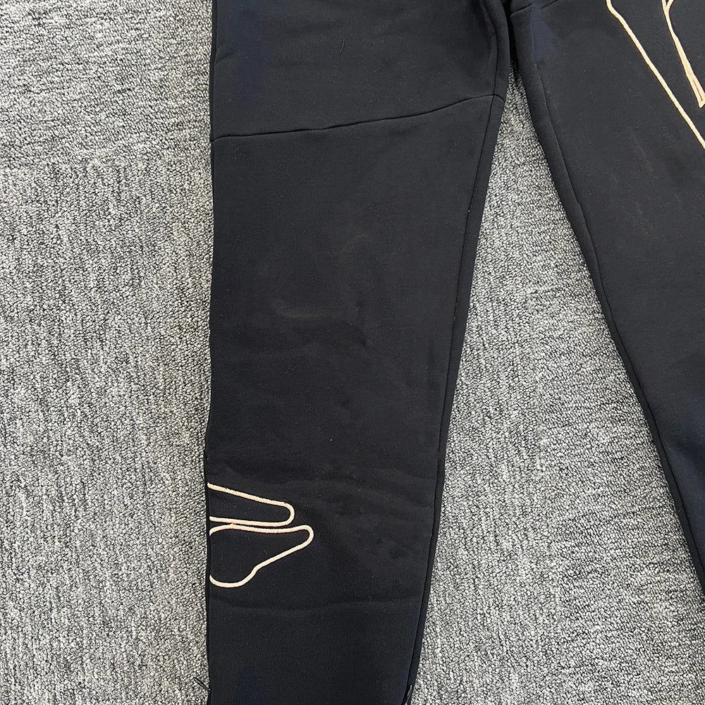 Jogging Streetwear Hoodies Trousers Set Centre Cee Tracksuit Men Clothing Y2k Cotton Sweatshirts Tops Pants Mens Clothes Black