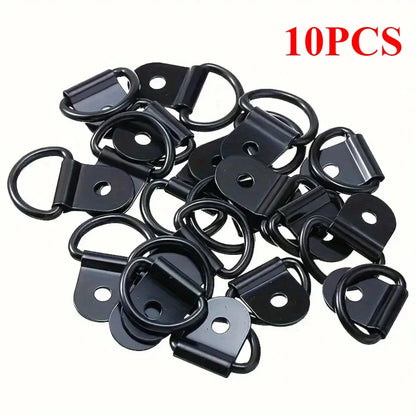 10Pcs D Rings Tie Down Anchors Ring Pull Hook Stainless Steel Lashing Ring Load Fit for Car Boat Cargo Trailer Vehicles RV Van