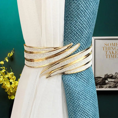 Luxury Shinny Curtain Tieback Alloy Glossy Curtain Holder Holdback Hanging Belts Ropes Curtain Holdback Drapery Curtain Buckle