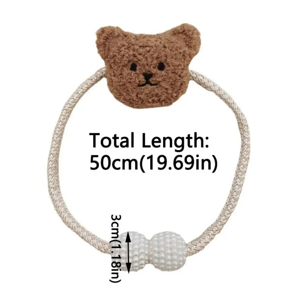 2Pcs Ins Cartoon Bear Curtain Cute Plush Window Curtain Buckles 3D Decorative Bear Curtain Tieback Curtain Accessories